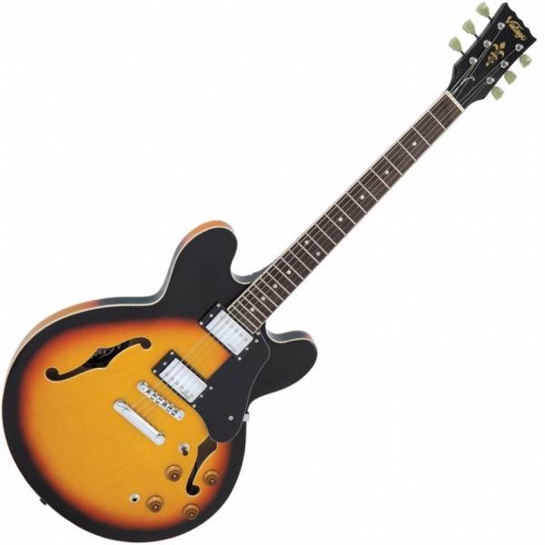 Vintage VSA500SB El.gitar Semi Acoustic Reissued Sunburst